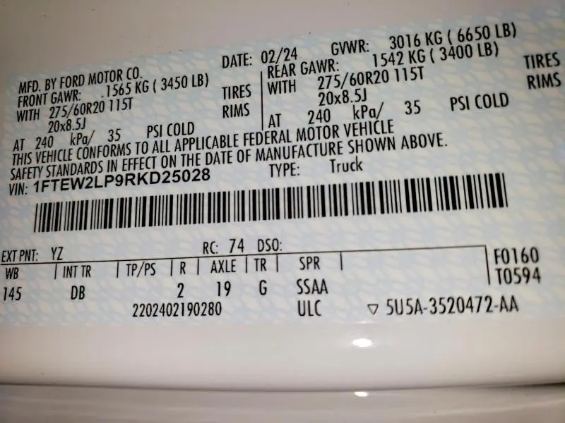 2024 FORD F150 STX  