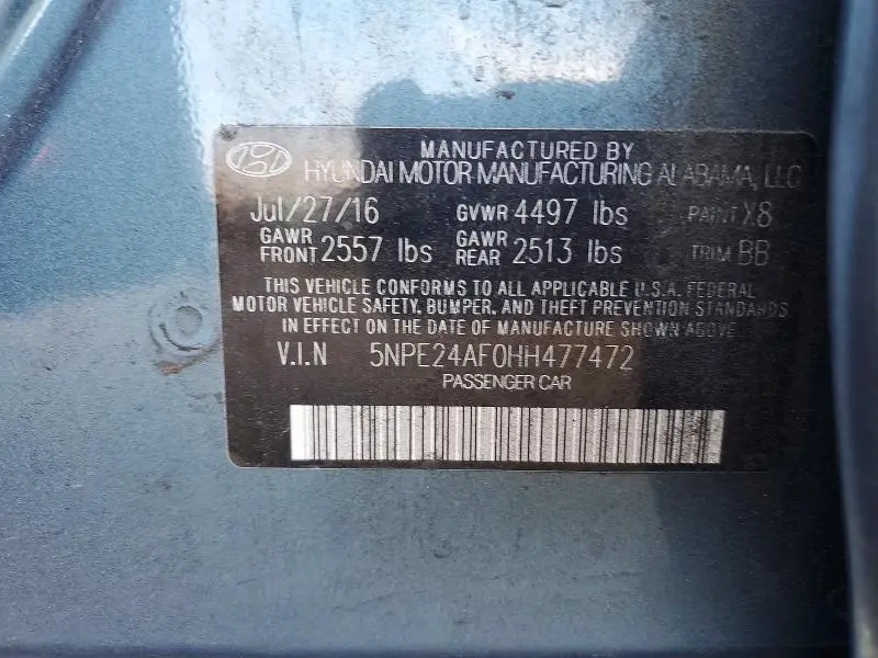 2017 HYUNDAI SONATA SE  