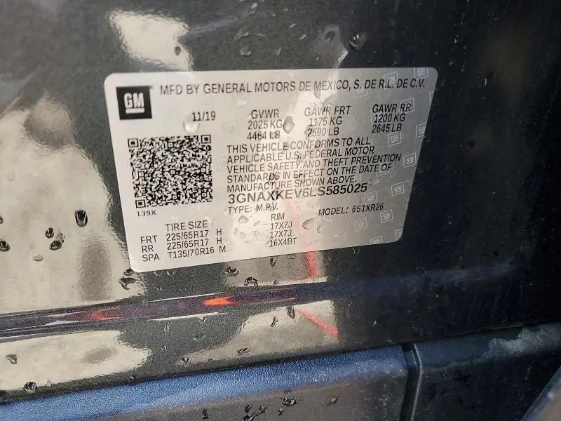 2020 CHEVROLET EQUINOX LT  
