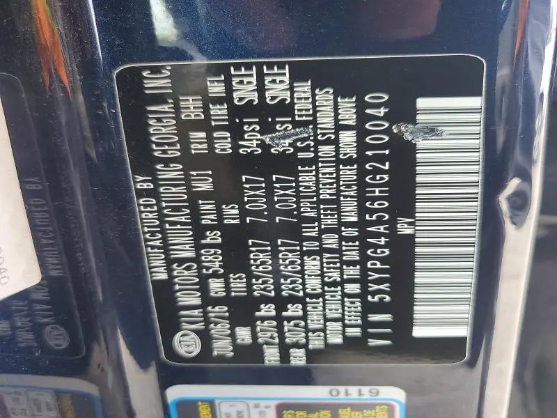 2017 KIA SORENTO LX V6  