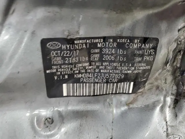 2018 HYUNDAI ELANTRA SEL  