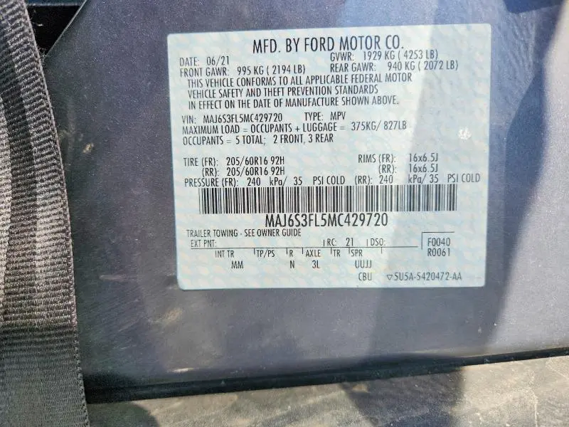 2021 FORD ECOSPORT S  