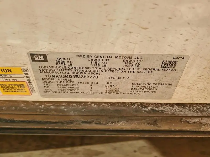 2014 CHEVROLET TRAVERSE LTZ  