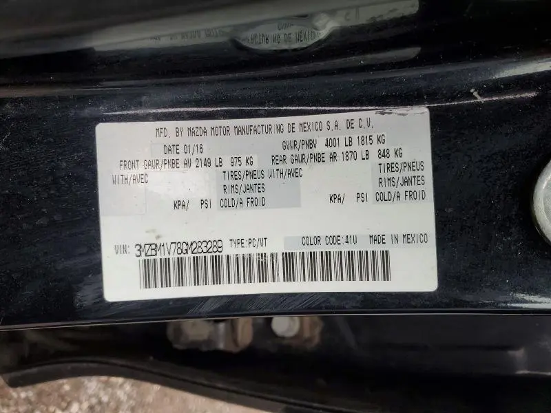 2016 MAZDA 3 TOURING  