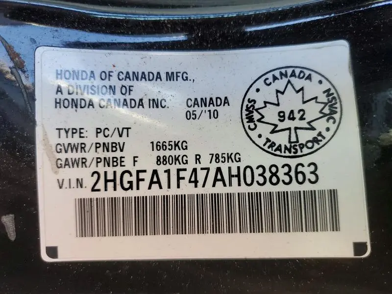 2010 HONDA CIVIC DX-G  