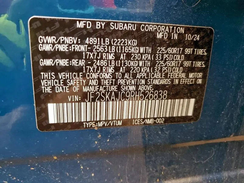 2024 SUBARU FORESTER WILDERNESS  