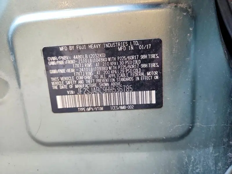 2017 SUBARU FORESTER 2.5I  