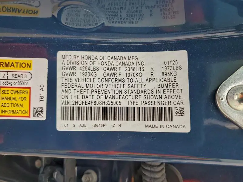 2025 HONDA CIVIC SPORT  