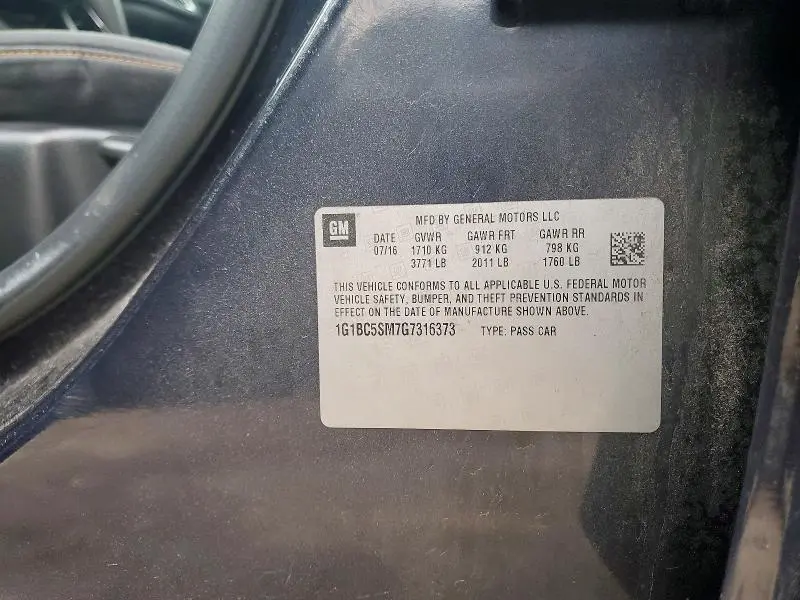 2016 CHEVROLET CRUZE LS  