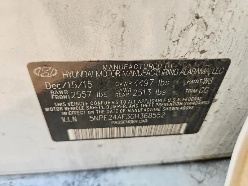 2016 HYUNDAI SONATA SE  