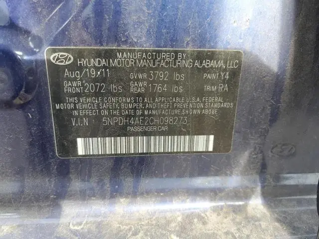 2012 HYUNDAI ELANTRA GLS  