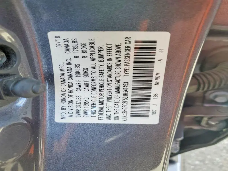 2018 HONDA CIVIC LX  