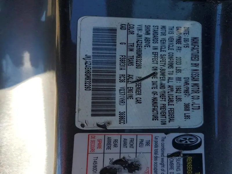 2016 NISSAN 370Z BASE  