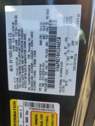 2017 FORD MUSTANG GT  