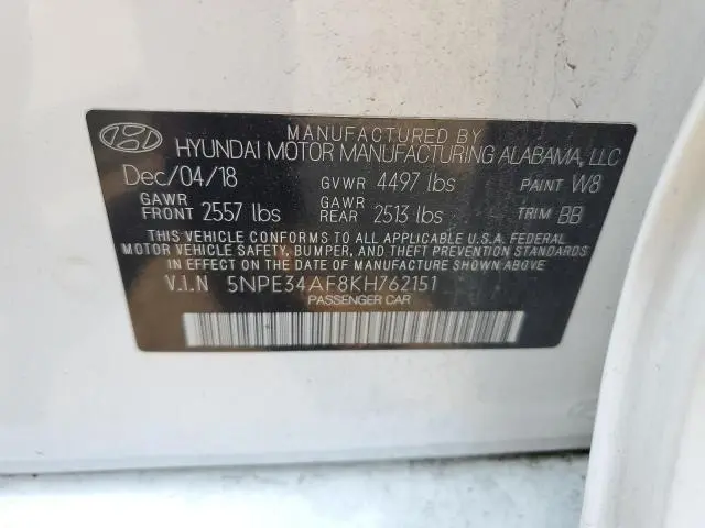 2019 HYUNDAI SONATA LIMITED  