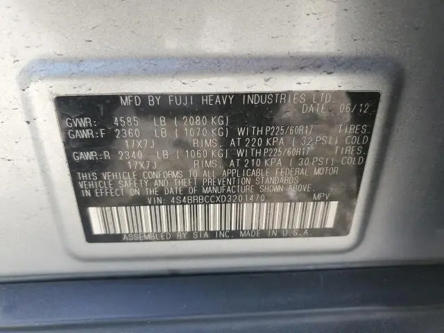 2013 SUBARU OUTBACK 2.5I PREMIUM  