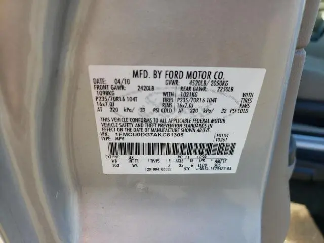 2010 FORD ESCAPE XLT