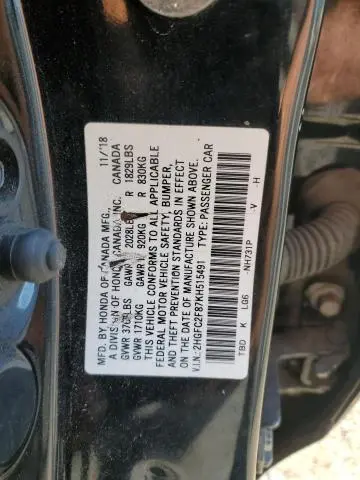 2019 HONDA CIVIC SPORT  