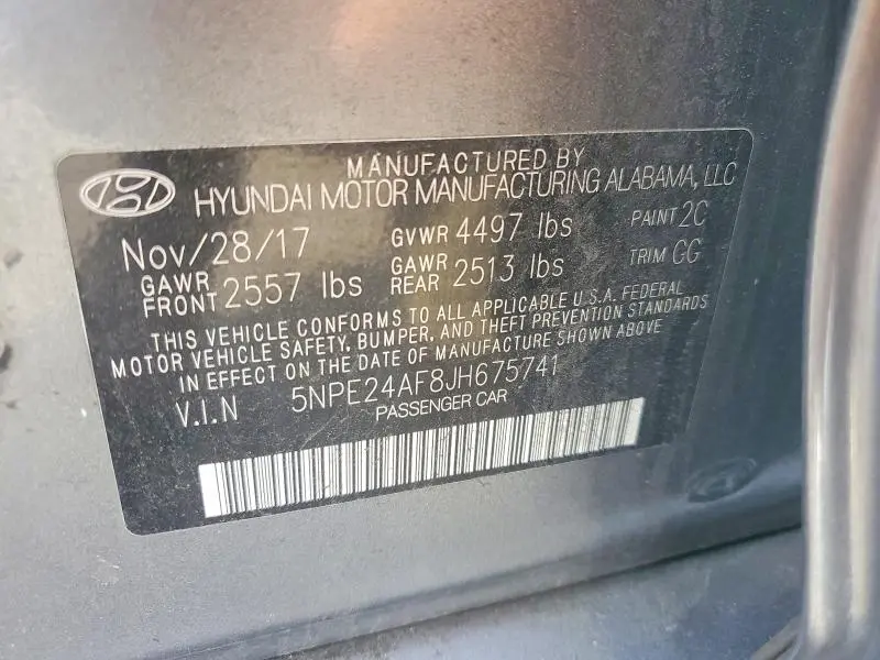 2018 HYUNDAI SONATA SE  