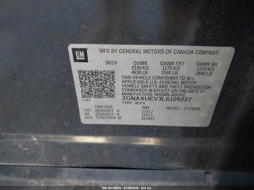 2020 CHEVROLET EQUINOX AWD LT 1.5L TURBO