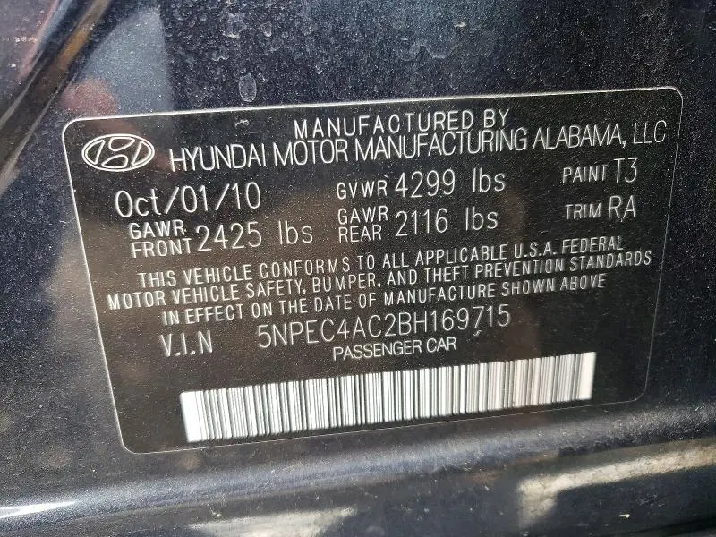 2011 HYUNDAI SONATA LIMITED  
