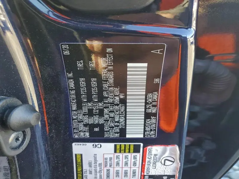 2020 LEXUS RX 350 BASE  