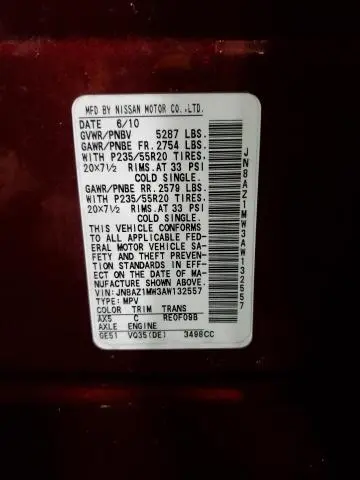 2010 NISSAN MURANO S  