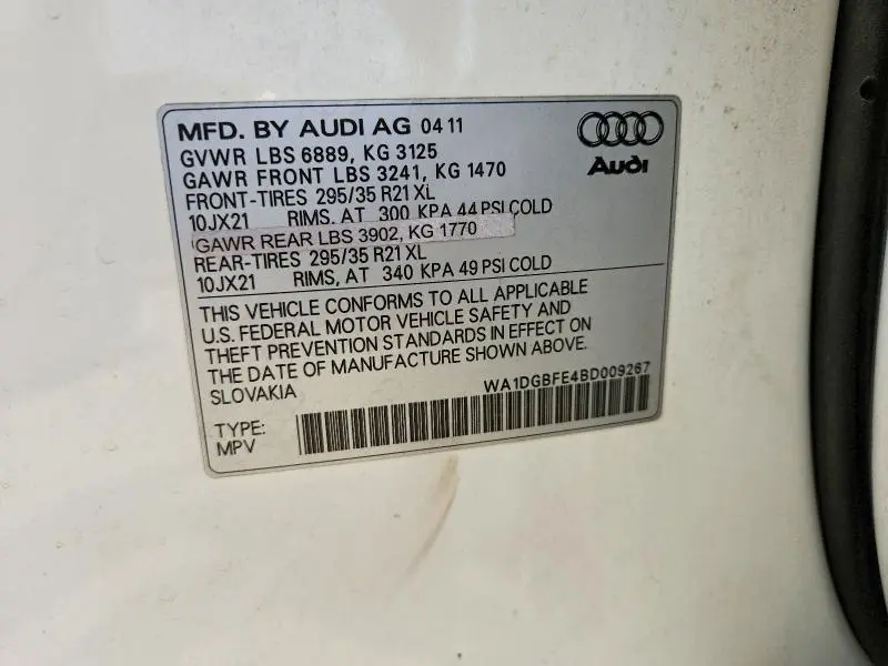 2011 AUDI Q7 PRESTIGE  