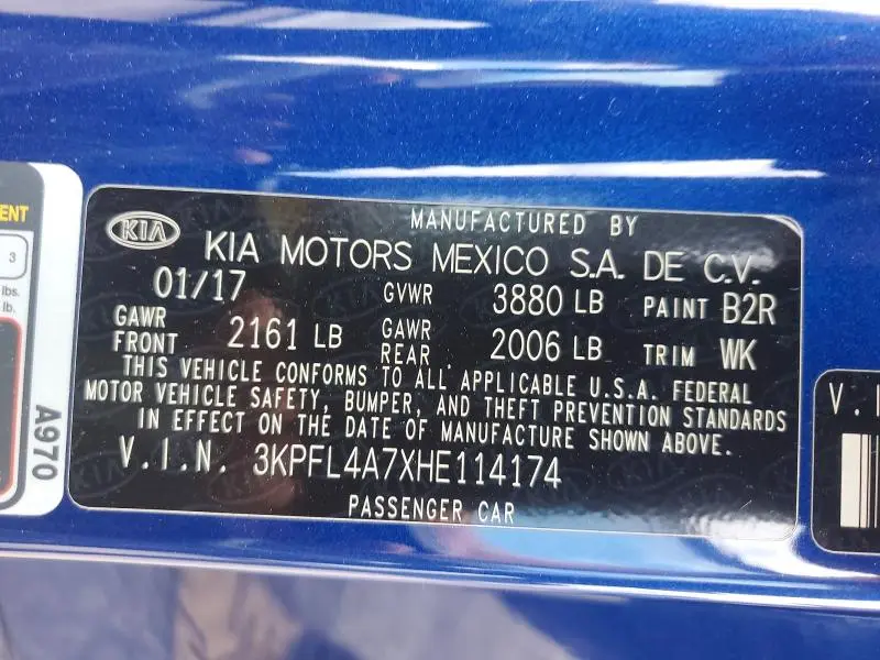 2017 KIA FORTE S  