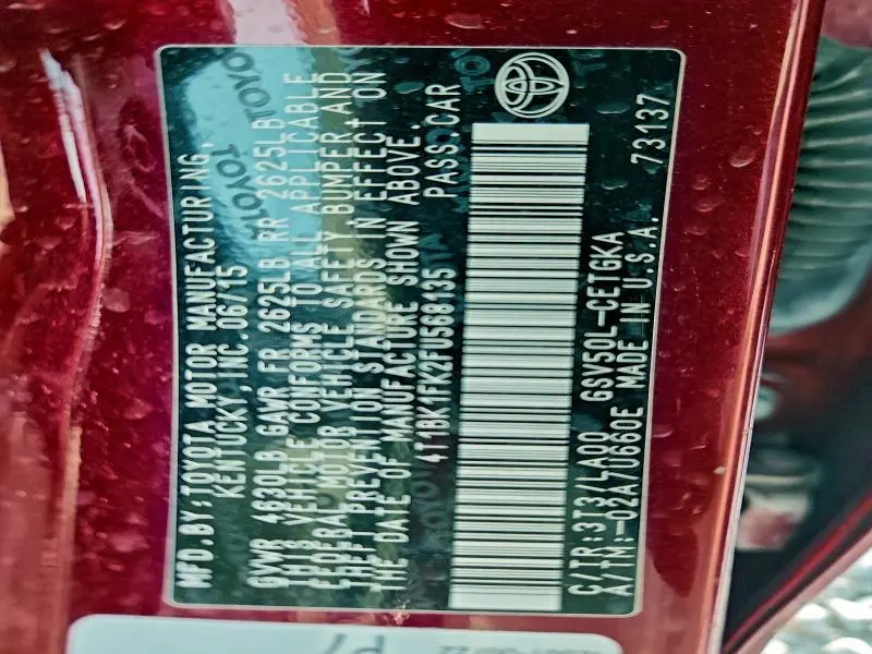 2015 TOYOTA CAMRY XSE  