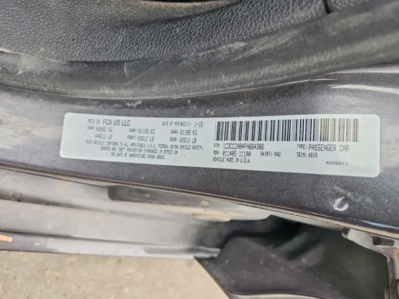 2015 CHRYSLER 200 LIMITED  