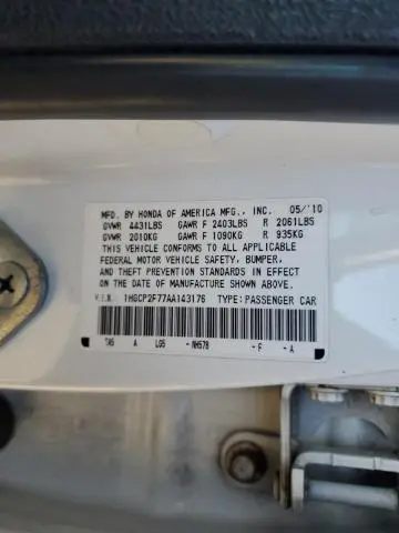 2010 HONDA ACCORD EX