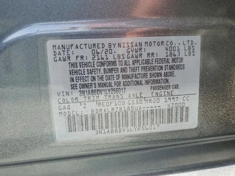 2020 NISSAN SENTRA SR  