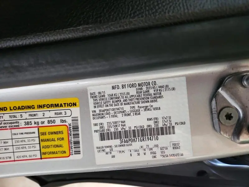 2016 FORD FUSION SE  