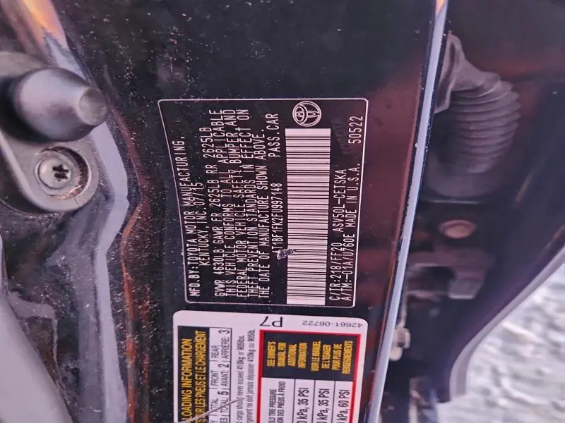 2015 TOYOTA CAMRY LE  