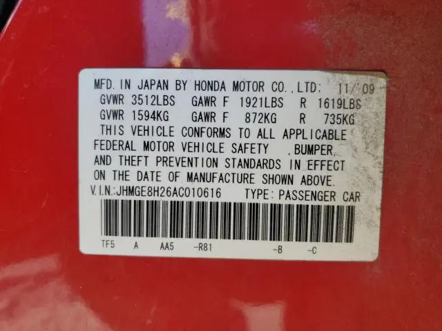2010 HONDA FIT   