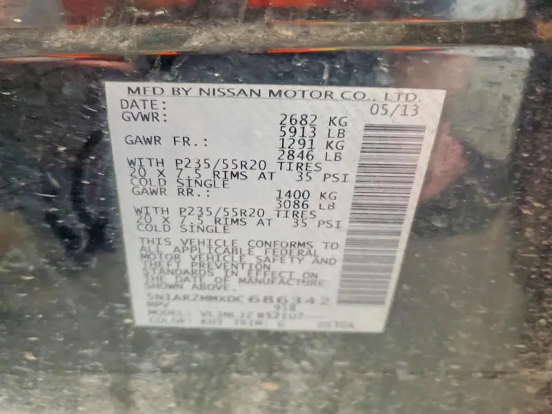 2013 NISSAN PATHFINDER S  