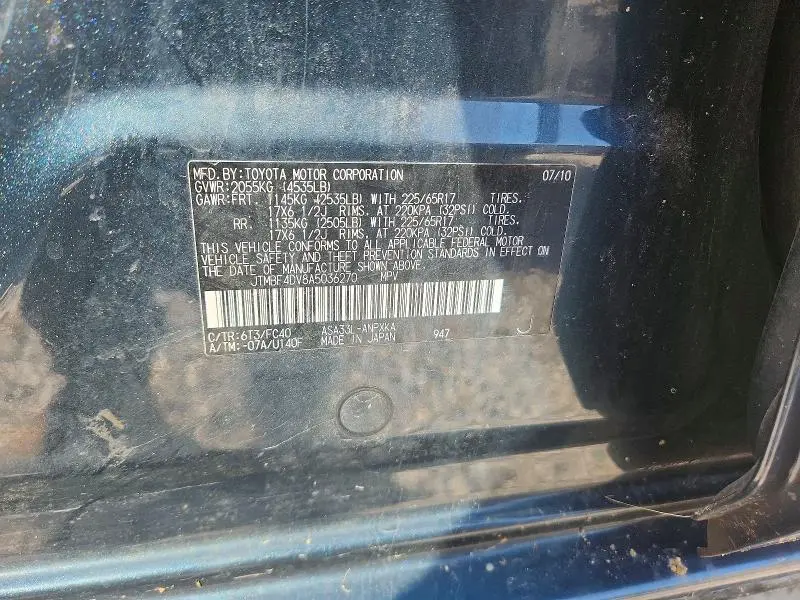 2010 TOYOTA RAV4 BASE  