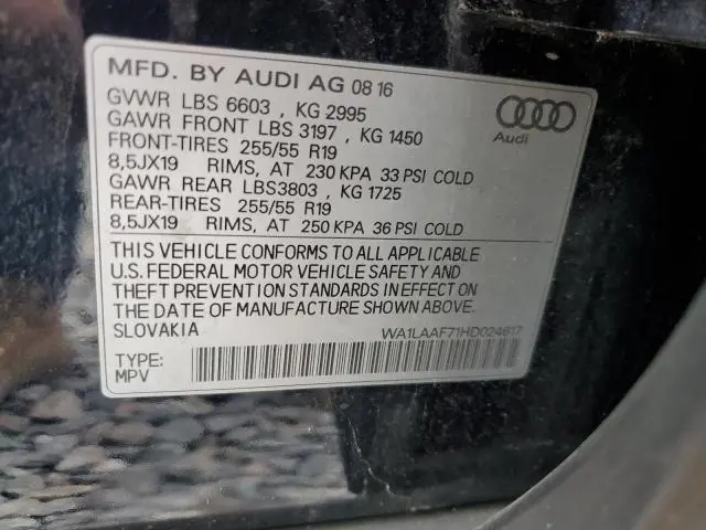 2017 AUDI Q7 PREMIUM PLUS  