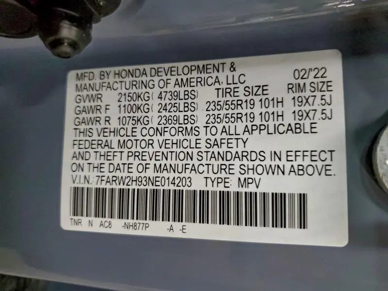 2022 HONDA CR-V TOURING  