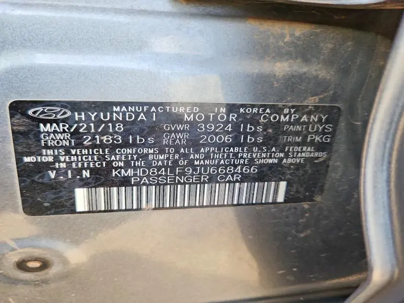 2018 HYUNDAI ELANTRA SEL  