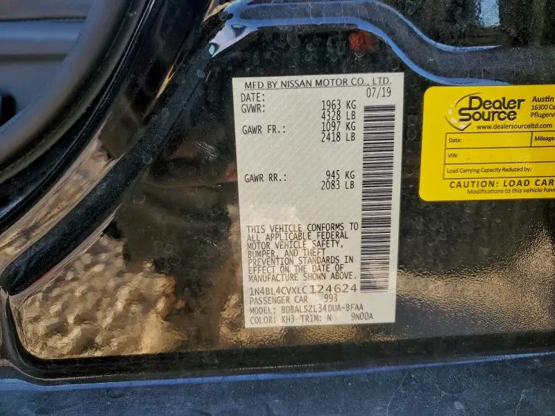 2020 NISSAN ALTIMA SR  