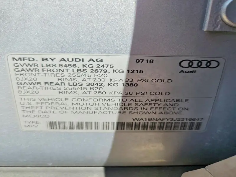 2018 AUDI Q5 PREMIUM PLUS  