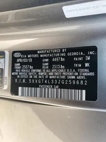 2018 KIA OPTIMA LX  
