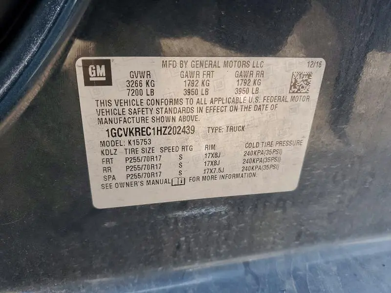 2017 CHEVROLET SILVERADO K1500 LT  