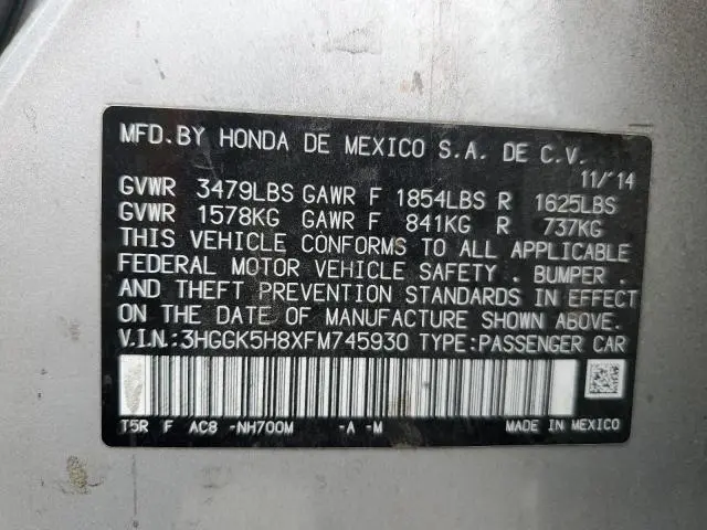 2015 HONDA FIT EX