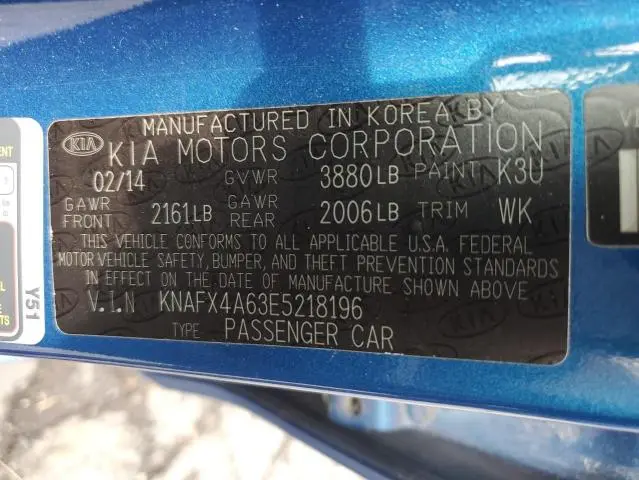 2014 KIA FORTE LX  