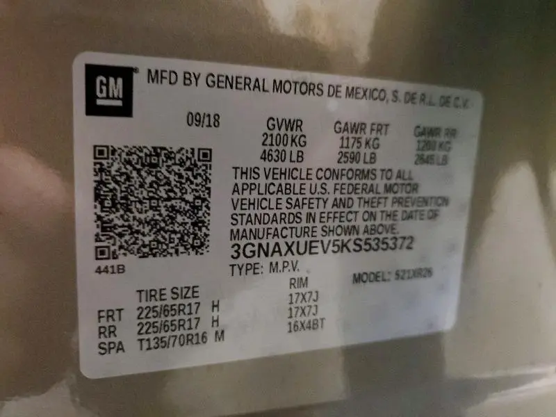 2019 CHEVROLET EQUINOX LT  