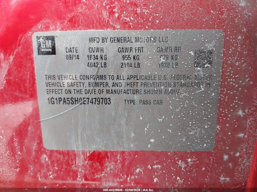 2014 CHEVROLET CRUZE LS AUTO