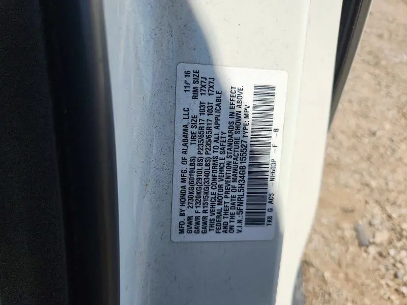 2016 HONDA ODYSSEY SE  